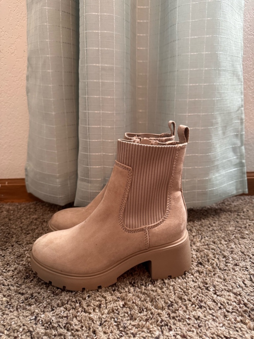 No Boundaries Taupe Platform Chelsea Booties